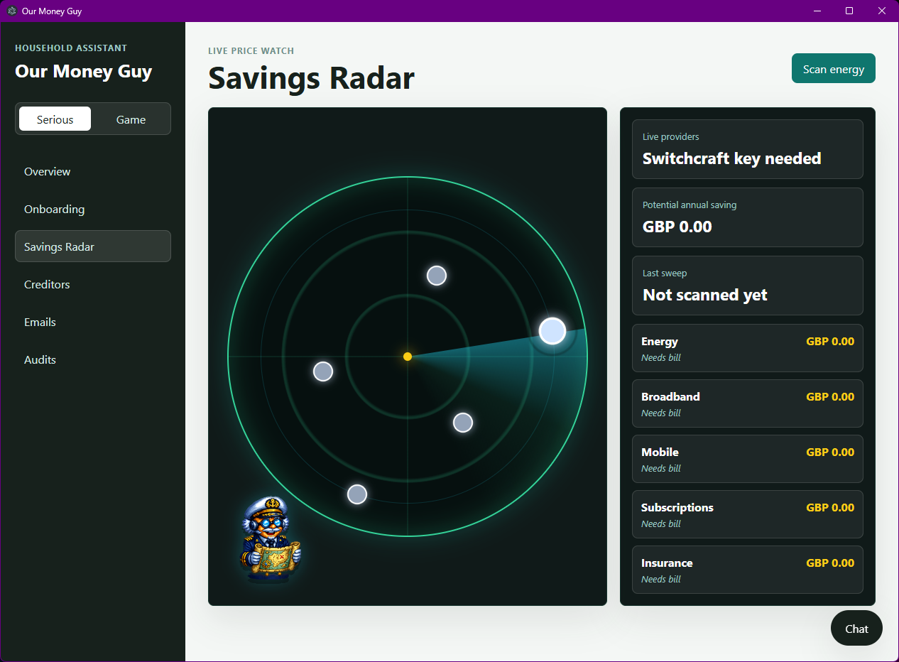 Our Money Guy savings radar screen.